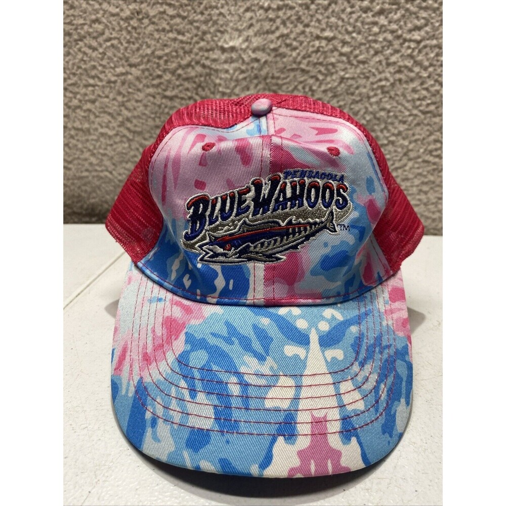 Pensacola Blue Wahoos Minor League Hat Cap Tie dye Strap back Adjustable Mesh